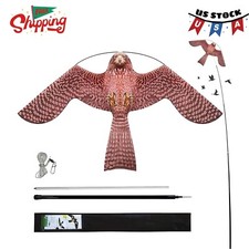 Bird Hawk Flying Kite with Pole Crops Farm Protector Bird Scarer Flying Kite ..