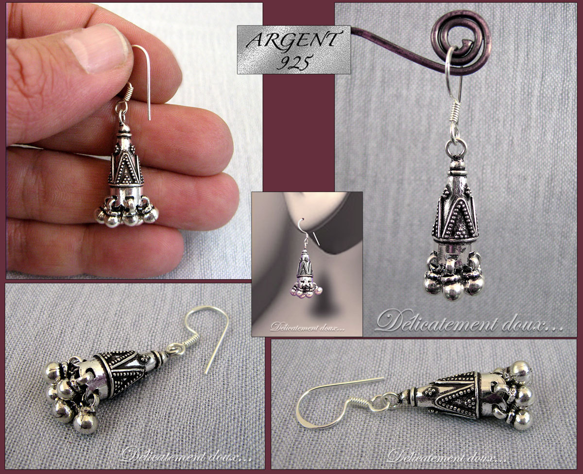 Boucles d'oreilles indiennes en Argent 925 pour sublimer vos tenues d'été