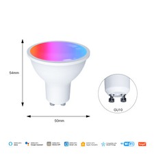 MOES Smart Matter WiFi GU10 LED Light Bulbs CW&RGB Dimmable 5W Voice APP Control — image 8