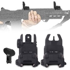 GEN2 Flip Up Sight Front and Rear Flip Sights Mounted on Picatinny Rail