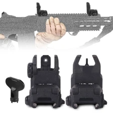 GEN2 Flip Up Sight Front and Rear Flip Sights Mounted on Picatinny Rail