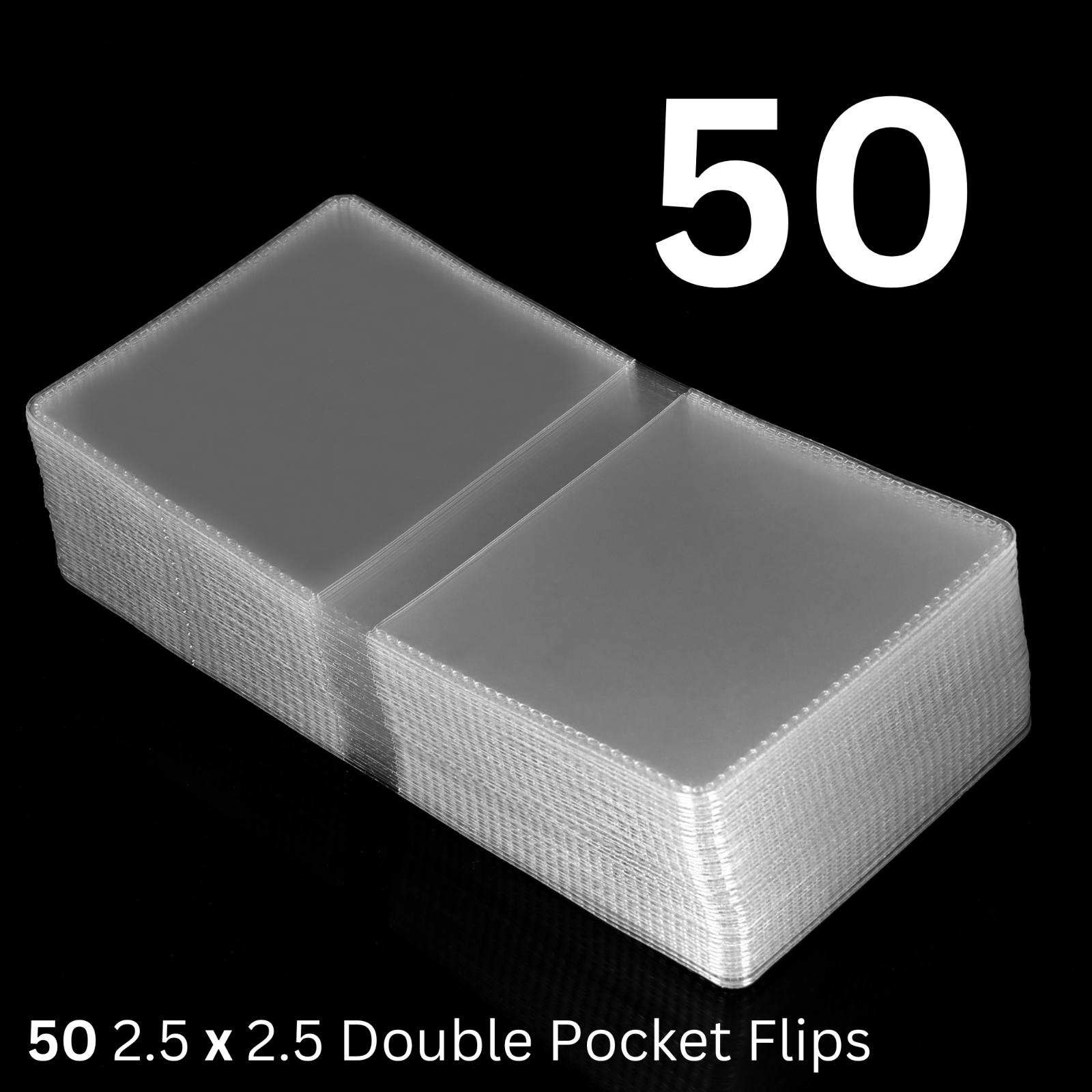 (50) 2.5x2.5 Double Pocket Vinyl Coin Flips For Storage & Display eBay