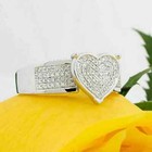 3Ct Round Cut REAL Moissanite Heart Wedding Trio Ring Set 14K White Gold Plated — photo 6