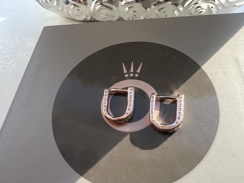 Pandora U Shape Hoop Earrings rose gold