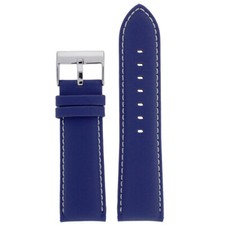 Watch Band Nylon Blue with White Stitching Water Resistant