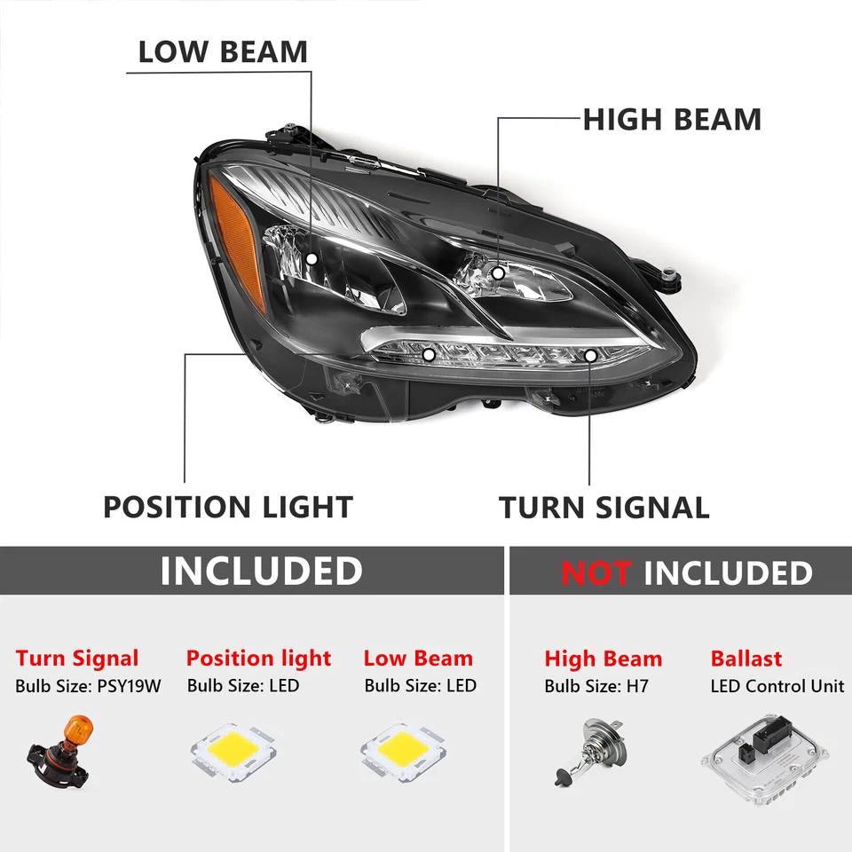 For 2014-2016 Mercedes-Benz E-Class W212 Sedan Wagon LED Headlight Passenger Foto 2 de 4