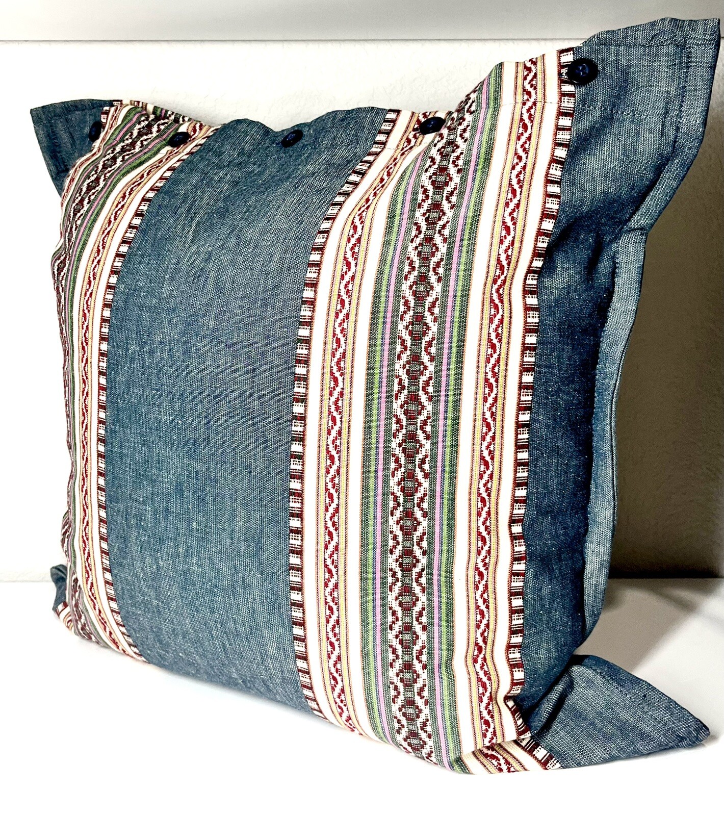 Ralph Lauren Alyssa Stripe Pillow, NWT, 20x20 W/down Feather Insert