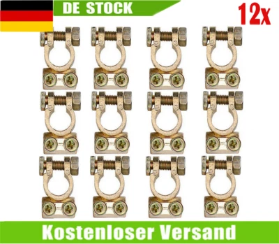 12x Batterie-Polklemmen Set Autobatterie KFZ Anschluss Batterieklemme Klemme Pol