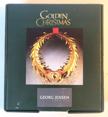 Georg Jensen Golden Christmas Door Heart Gold Plated Wreath Unused and In Box