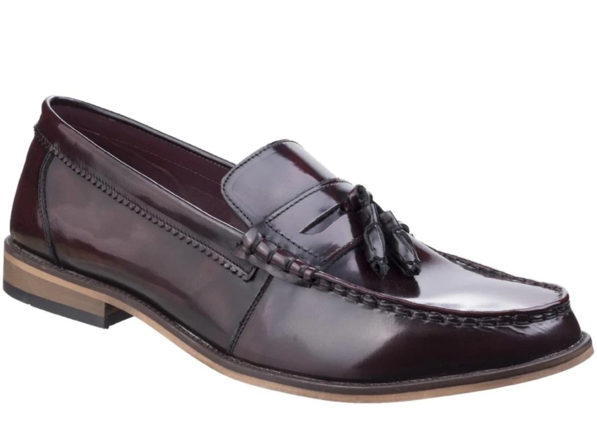 Lambretta Portobello Tasseled Loafer King BORDO HI SHINE, UK 15