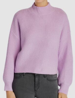 purple balloon sleeve sweater