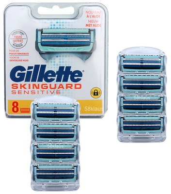 8x Gillette Sensitive SkinGuard Klingen ohne Verp., also 2 tKh mit je 4 Stück