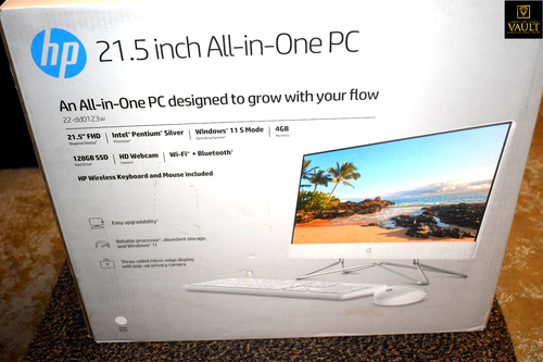 HP 22 All-in-One PC, Intel Pentium Silver J5040, 4GB RAM, 128GB SSD, Snow White! - Picture 2 of 7