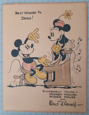 Disney Corporate Vintage Fan Card Mickey Minnie 1930's | eBay