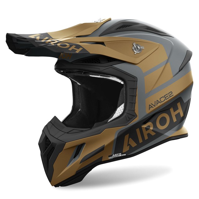 Casque Motocross Airoh Aviator Ace 2 Sake Gris Or Mat