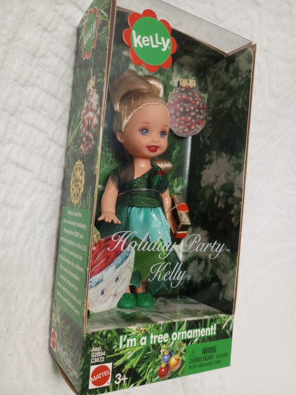 ✨Holiday Party Kelly🎄 Kelly Doll Tree Ornament 2004 Mattel C3672 NRFB