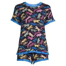 SECRET TREASURES PAJAMA BOXER SHORTS TIGERS BLACK MULTI SET 2 PC KNIT 3X