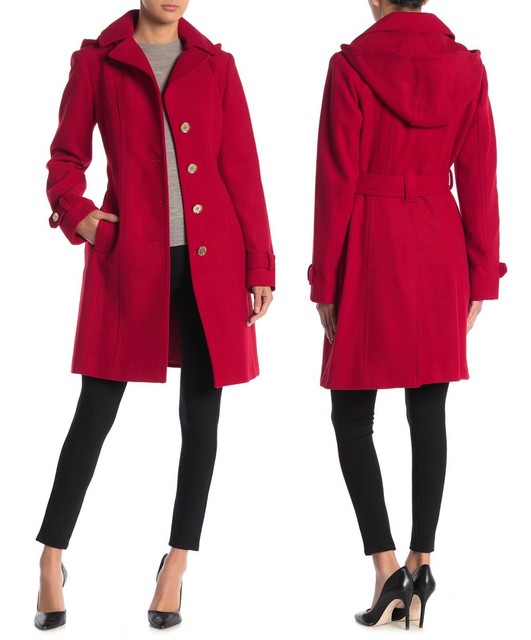 michael kors wool blend officer's coat