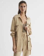 Reiss Bnwt Joanie Relaxed Utility Military Jacket Belted Pockets Women’s Small