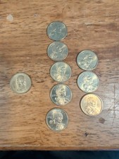 Presidential Sacagawea $1 Golden Coins Lot of 8, 1 John Quincy Adams