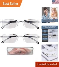 2 Pcs of Multifocal Smart Zoom Glasses for Reading and Travel - Case Included