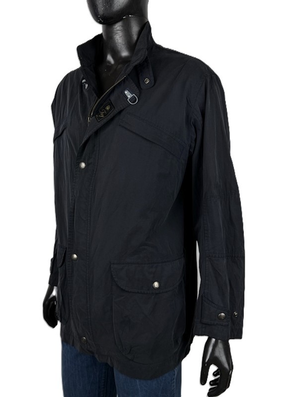 Fay Giacca Uomo XL Blu Field Jacket Made in Italy Cotone Gancio Metallo