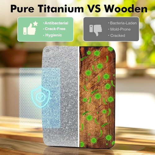 100% Pure Titanium Antibacterial Cutting Board - Double-Sided & Dishwasher Safe - Picture 6 of 11