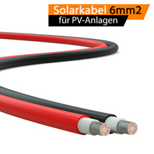 Solarkabel 6mm&sup2; PV Kabel H1Z2Z2-K Solarleitung f&uuml;r Solar Photovoltaik- Anlagen