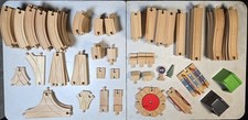 Thomas BRIO Compatible Wooden Train Track Lot 123 Pieces Turntable Switches