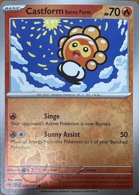 Castform Sunny Form 020/191 SV08: Surging Sparks SSP Common Reverse Holo