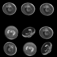 200 Pcs Plastic Sewing Shank Buttons round Clear Transparent 10Mm(3/8") Dia