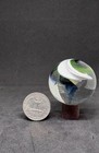 Hand Blown Glass Marble Large (Uranium/Dark Blue/White Swirl) — photo 4