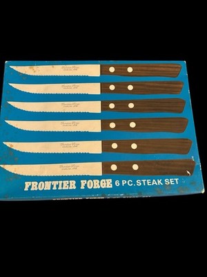 Frontier Forge Steak Knives 6pc Set Stainless Steel Rosewood Handles Japan