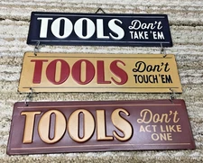 Vintage Metal Tool Sign by Open Road 12.5" x 13"