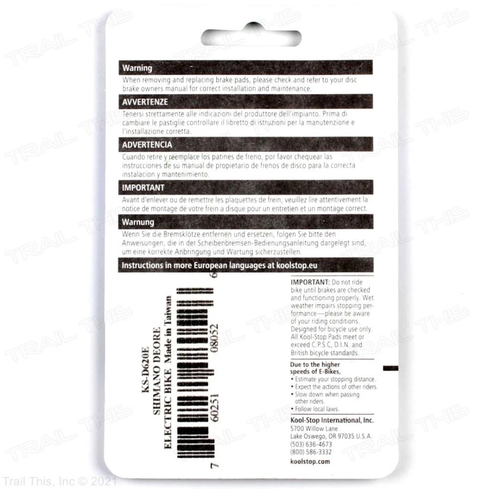 Kool-Stop KS-D620E Bicicleta eléctrica Disco Bicicleta Pastillas de freno eBike para Shimano Deore M525 Foto 3 de 3