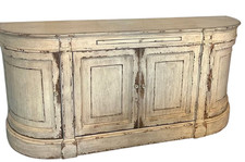 Ethan Allen Emanuel Demilune Sideboard Console Buffet Credenza  Distressed