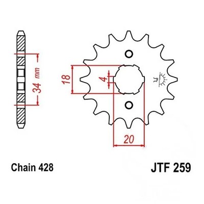 Ritzel Antriebsritzel 15-Zähne 428-Teilung für Daelim VS 125 Evolution 2000-2003