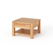 Couchtisch Kernbuche Massiv 70x70 ELAN geölt quadratisch Schublade Ablage