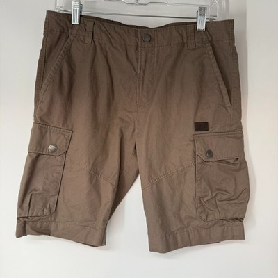 Jack Wolfskin 1503141 Cargo Shorts Mens Large Khaki Brown Organic Cotton Utility