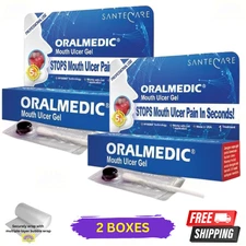 2 X Oralmedic Mouth Ulcer Gel 0.3ml Single-Use Fast Pain Relief