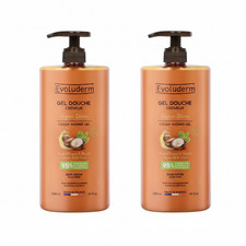 Evoluderm Argan Oil Shower Gel 2x1L Moisturising Body Wash Large Size