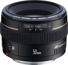 Canon EF 50mm f/1.4 USM Standard  Medium Telephoto Lens for Canon SLR Cameras F