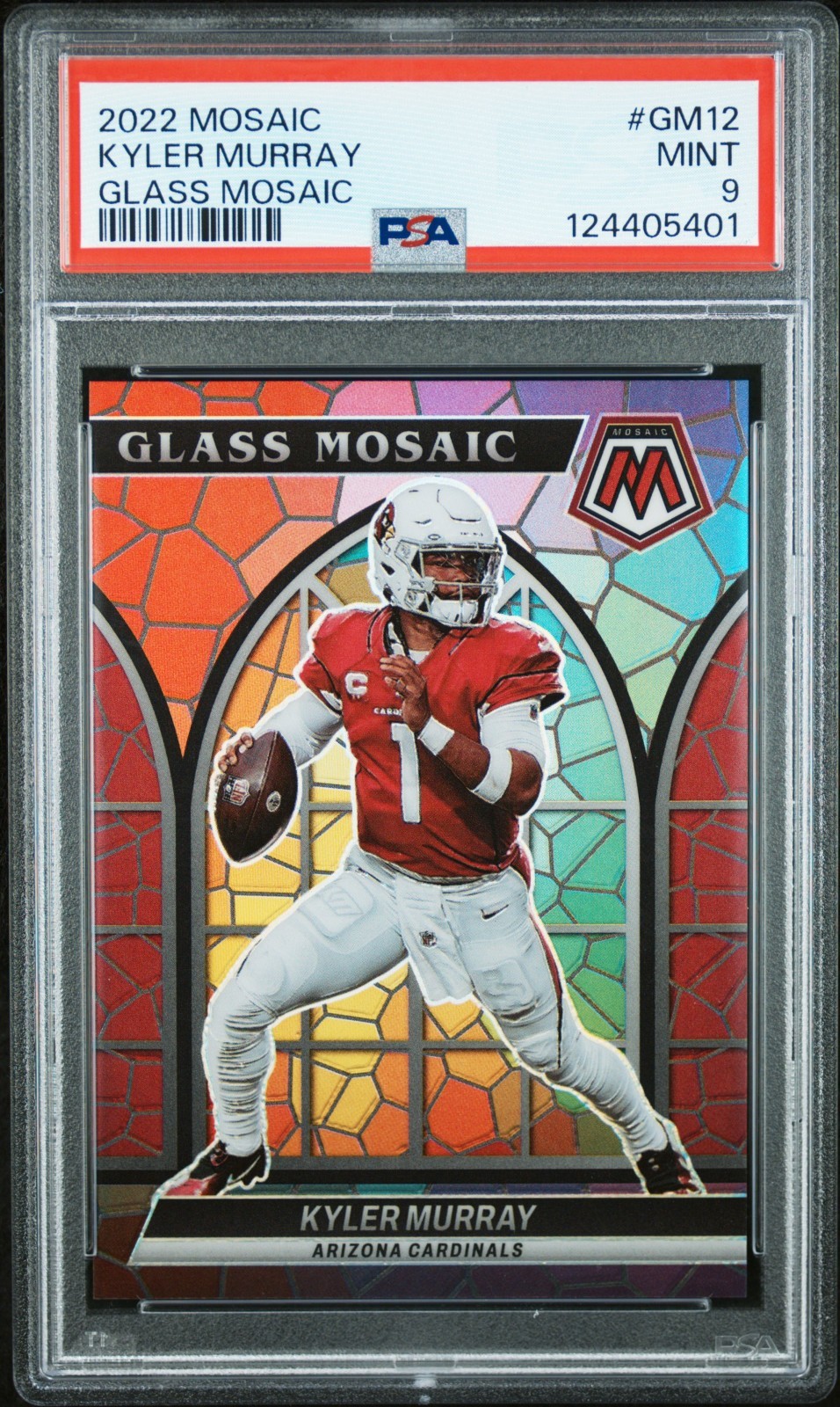 PSA 9 * 2022 Mosaic * Kyler Murray * #GM-12 Stained Glass Mosaic Case Hit