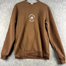 New Balance Crewneck Sweatshirt Brown Mens XS Fits M Logo Pullover
