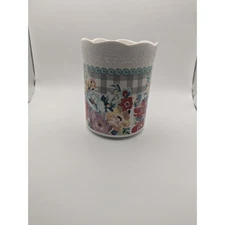 Pioneer Woman Floral Farmhouse Kitchen Decor Utensil Holder BuffaloCheck Ceramic