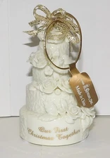 Roman Inc Porcelain Wedding Tier Cake  ~ Our First Christmas Together ~ Musical
