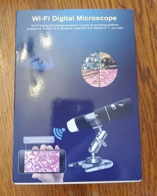 Wi-Fi Digital Microscope Color Black Magnification Range 1000X Brand New.