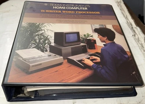 Vintage Texas Instruments TI-Writer Word Processor Manual Binder for TI-99/4A