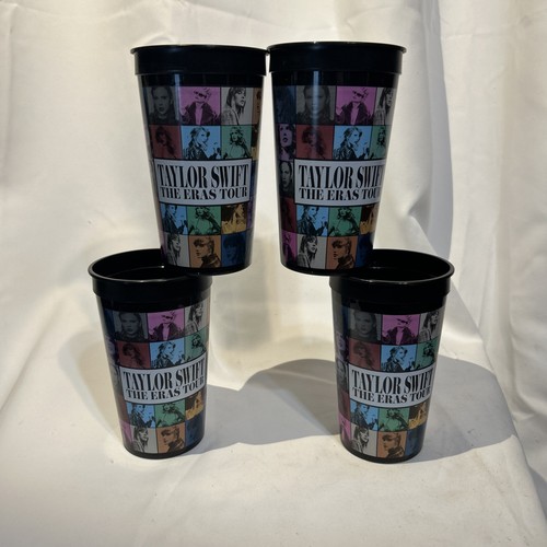 New! Taylor Swift Eras Tour Swiftie Movie Plastic Collectible Cups Lot Of 4 32oz - Picture 2 of 11