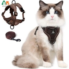 Cat Harness and Leash Set for Small to Large Cats Adjustable Cat Vest Harness Re